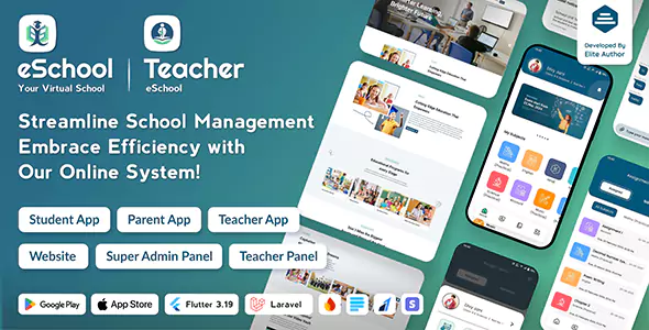eSchool - Virtual School Management System Flutter App with Laravel Admin Panel