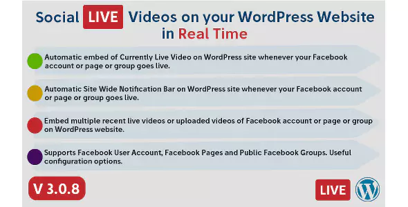Facebook Live Video Auto Embed for WordPress