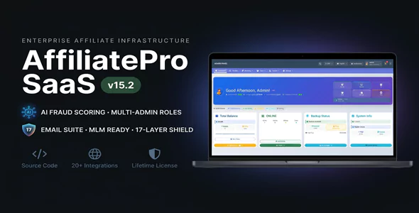 AffiliatePro SaaS - AI-Powered Enterprise Affiliate & Multi-Vendor Engine (17-Layer Fraud Defense)