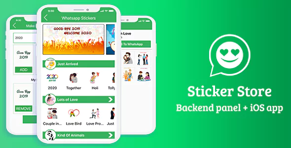 Sticker for Whatsapp - Animated Sticker App for iOS (Admin Panel + iOS App + Web API + Database)