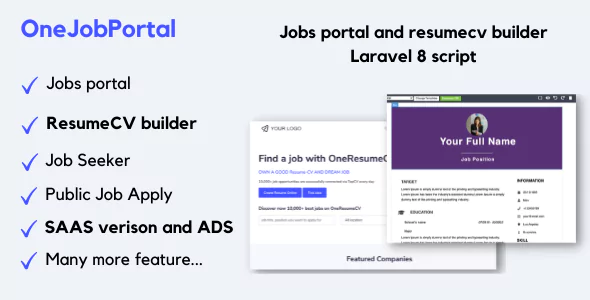 OneJobPortal - Jobs Board and Resume Builder