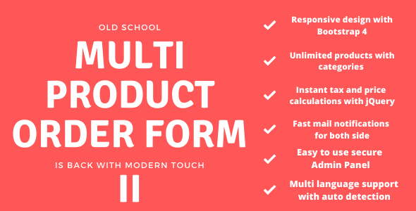 Multi Product Order Form 2