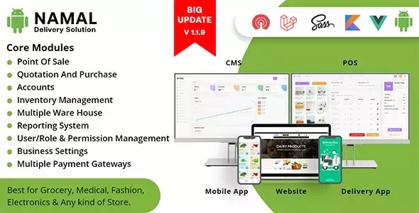 Ecommerce Solution with Delivery App - App for Grocery, Food, Pharmacy, Any Store / Laravel + Android Apps