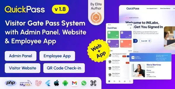 QuickPass - Visitor Gate Pass System with Admin Panel, Website & Employee App