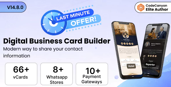 Infy vCard Saas - Digital Business Card Builder