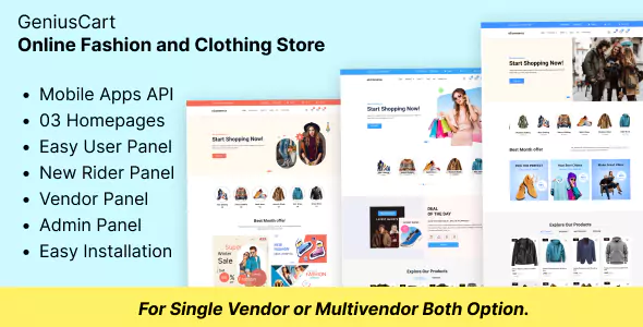 GeniusCart - Single or Multivendor Ecommerce System with Physical and Digital Product Marketplace