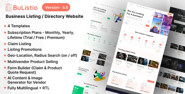 Bulistio - Business Listing / Directory Subscription Based Website