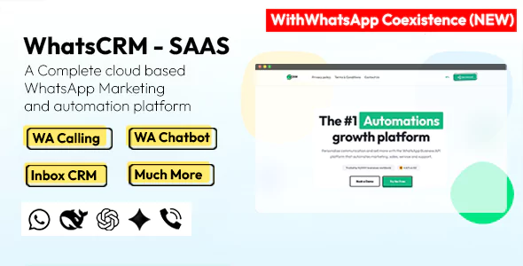 WhatsCRM - Chatbot, Flow Builder, API Access, WhatsApp CRM SAAS System