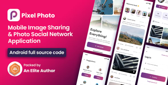 PixelPhoto Android - Mobile Image Sharing & Photo Social Network Application