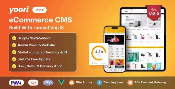 YOORI eCommerce - Single & Multi-Vendor PWA Marketplace CMS