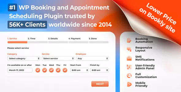 Bookly Pro - Appointment Booking and Scheduling Software System