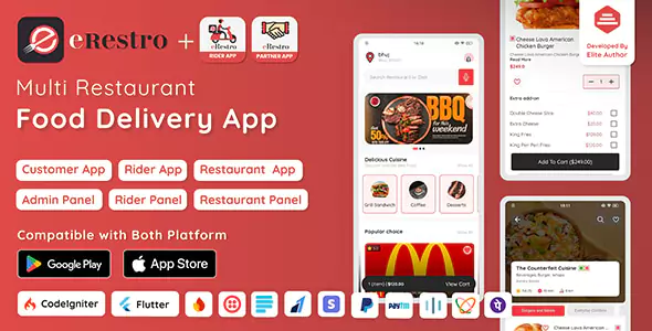 eRestro - Multi Restaurant Flutter App