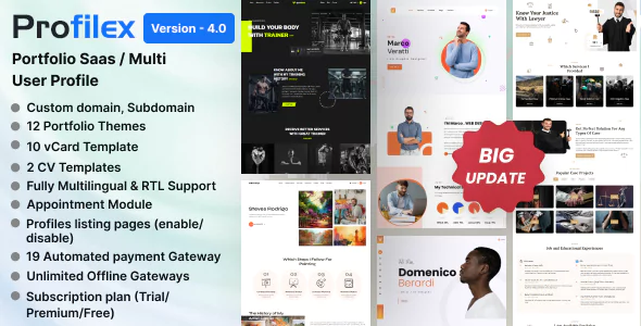 Profilex - Multitenant Portfolio Website Builder with Appointment Module (SAAS)