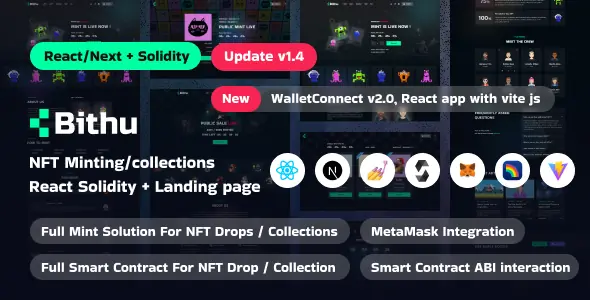 Bithu - NFT Minting/Collection with Smart Contract (React JS+Solidity)