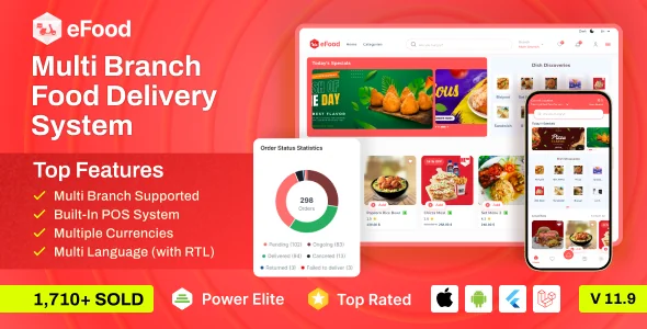 eFood - Food Delivery App with Laravel Admin Panel + Delivery Man App
