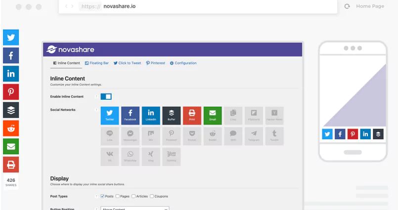 Novashare - WordPress Social Sharing Plugin