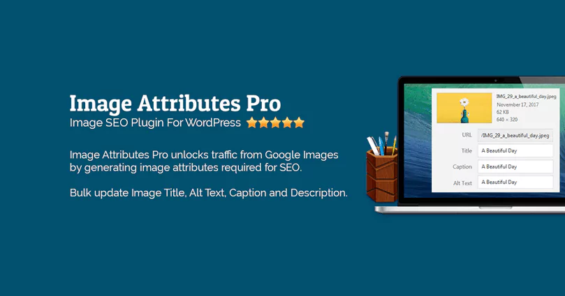 Auto Image Attributes Pro - Bulk Update WordPress Image Title