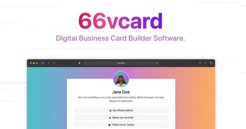 66vcard - Digital Business Card Builder (SAAS)