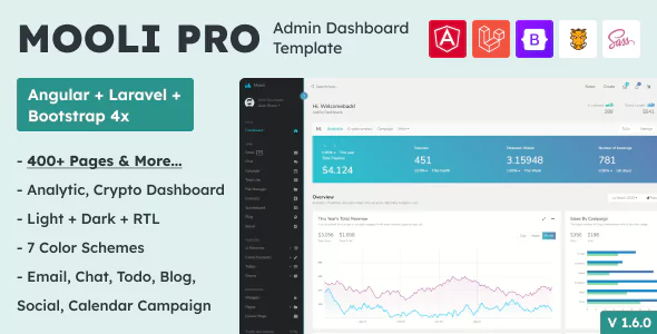 Mooli - Laravel + HTML Admin Dashboard Template with Bootstrap