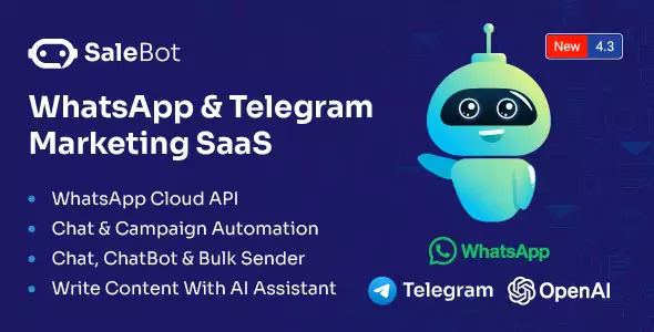 SaleBot - WhatsApp and Telegram Marketing SaaS - ChatBot & Bulk Sender
