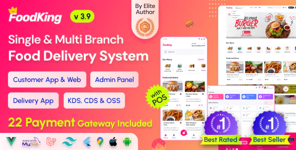 FoodKing - Restaurant Food Delivery System with Admin Panel & Delivery Man App - Restaurant POS