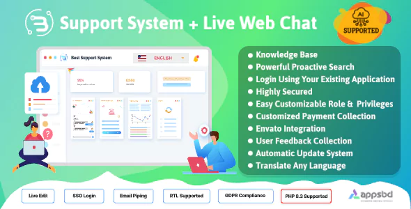 Support System - Live Web Chat & Client Desk & Ticket Help Desk