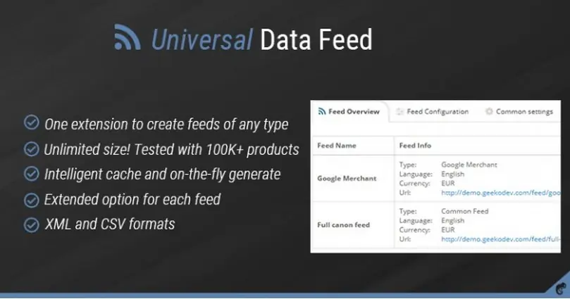 Universal Data Feed (Google Merchant,Bing Shopping,Twenga, etc.)
