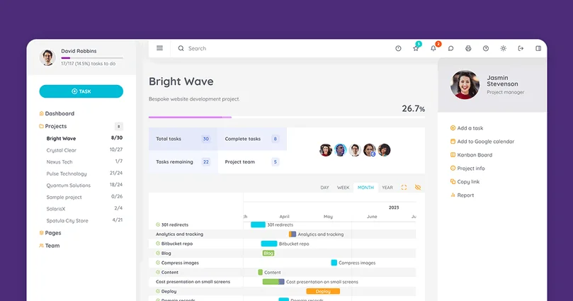 wProject - Project Management Theme