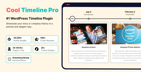 Cool Timeline Pro - Horizontal & Vertical Timeline Plugin for WordPress
